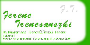 ferenc trencsanszki business card